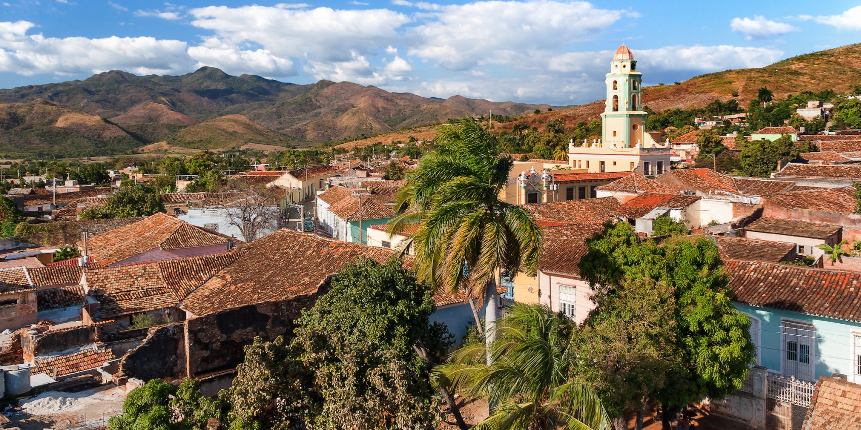 View of colonial town, Trinidad, Cuba on a sunny day