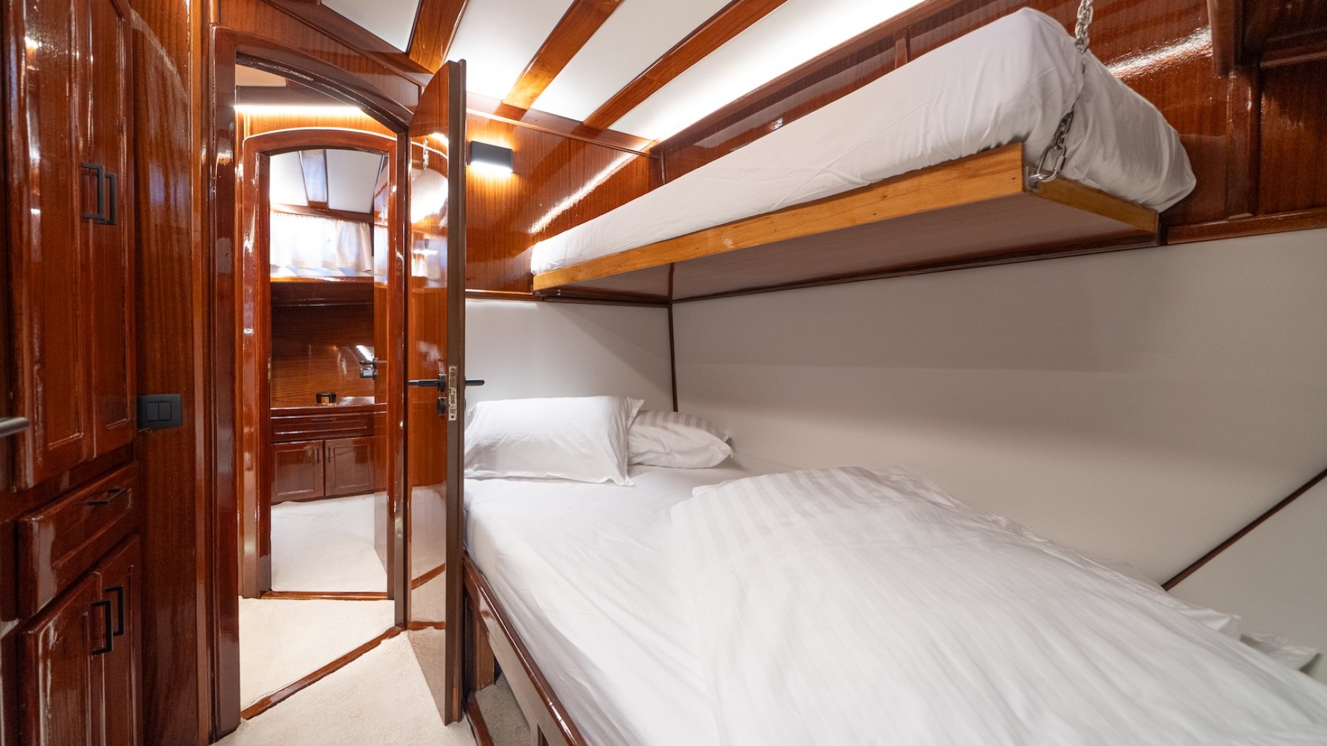 A bunk cabin in Croatia yacht.