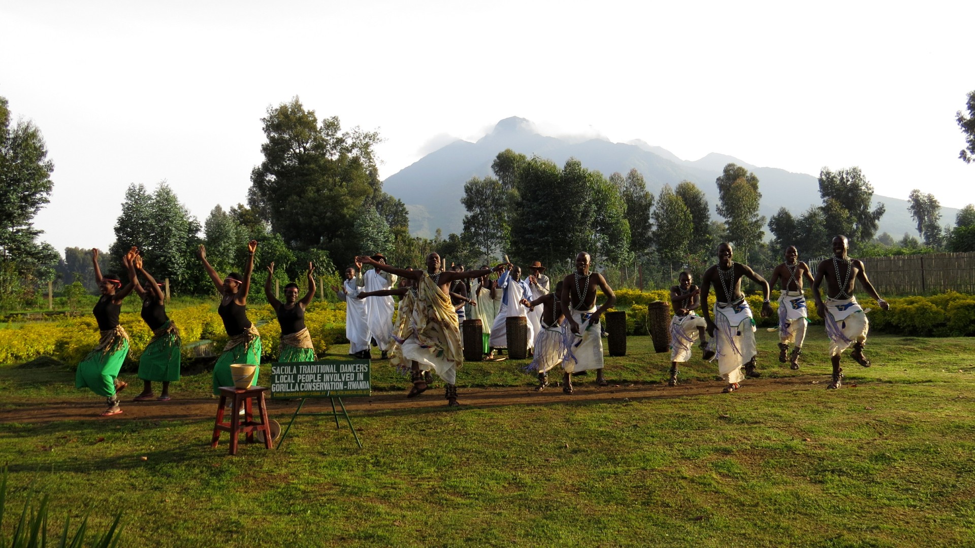 Community of Rwanda locals dancing