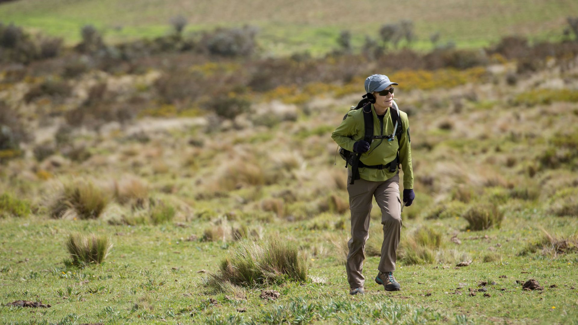 Person hiking through Cotopaxi National Park