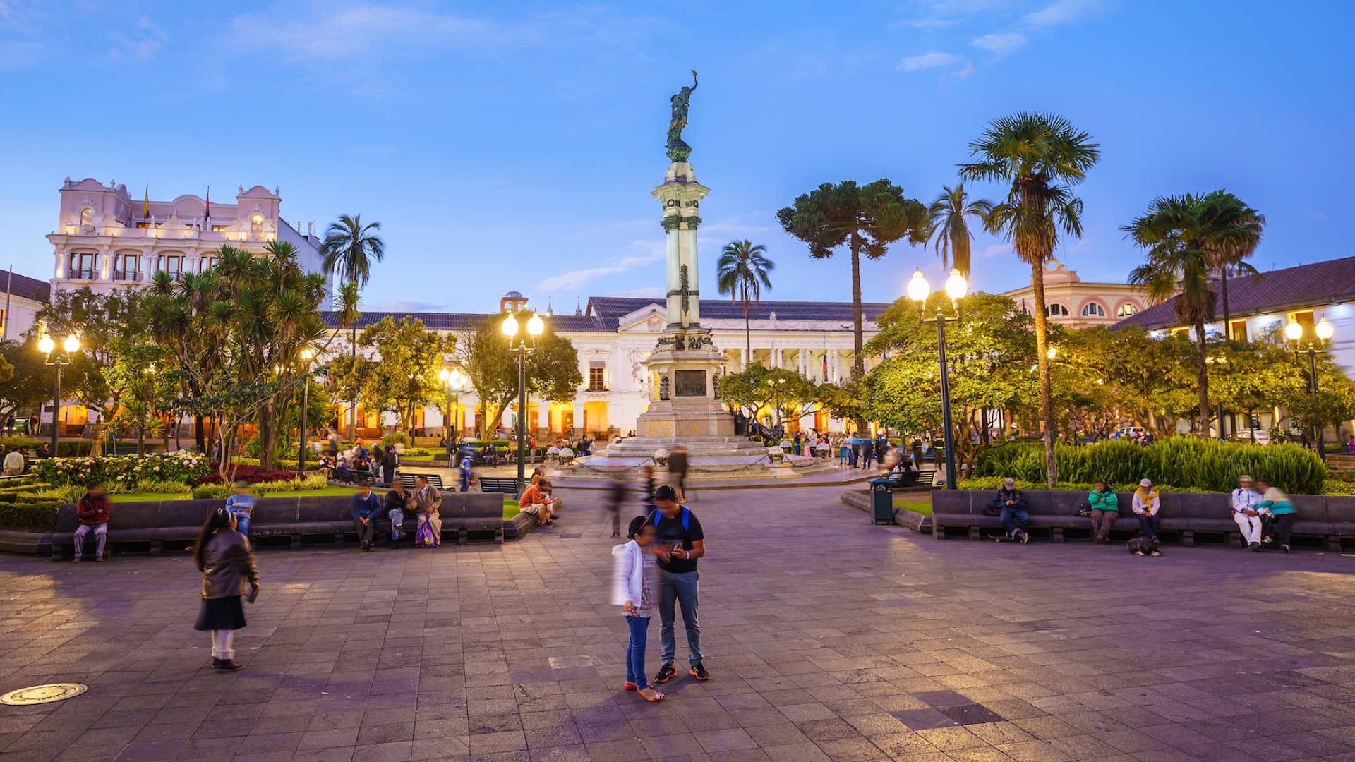 Historic town square of Quito, Ecuador