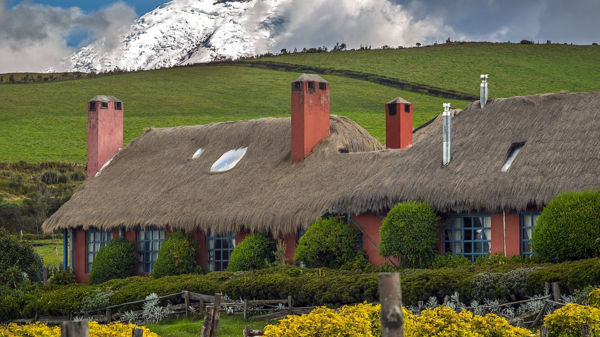 A colorful lodge in the Andes highlands