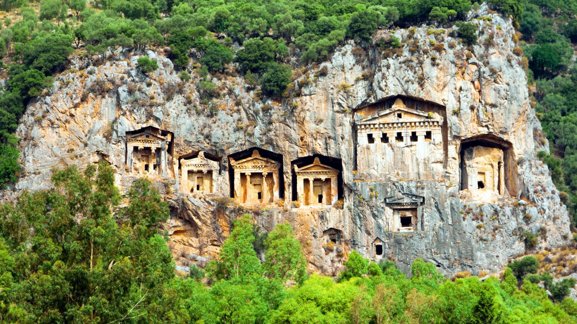 Historical site in Turkey tucked on a hillside 