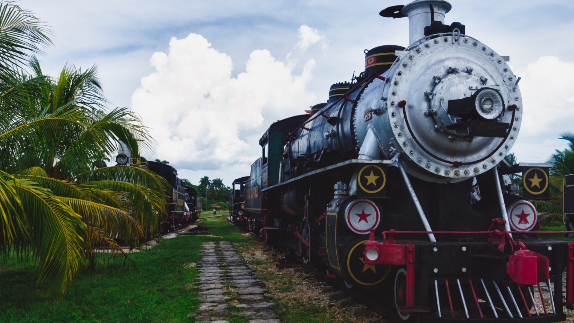sugar train on tracks in Cuba