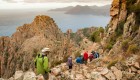 people hiking in corsica france