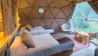 Two queen room inside of a geodesic dome tent in Patagonia
