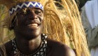 man in traditional headdress in Rwanda