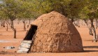 Traditional hut of himba peoeple in namibia